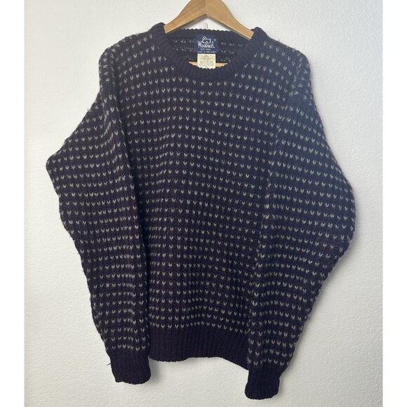 Vintage 90s Woolrich Wool Crewneck Sweater Birdseye Purple Men’s XL Grandpacore - Picture 2 of 9